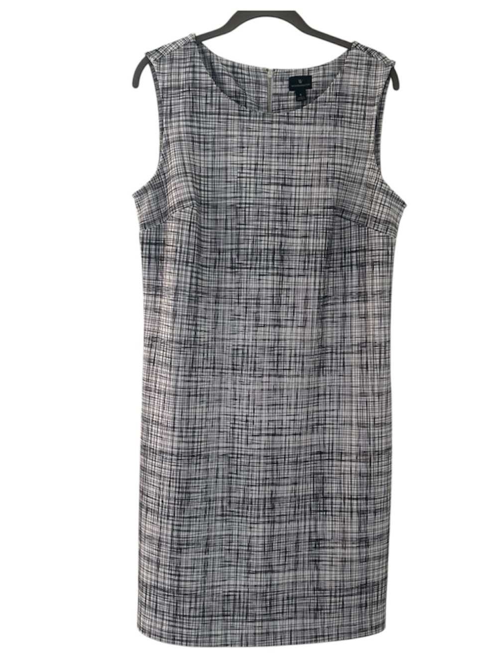 Worthington Black and White Textured Sleeveless Shift Dress